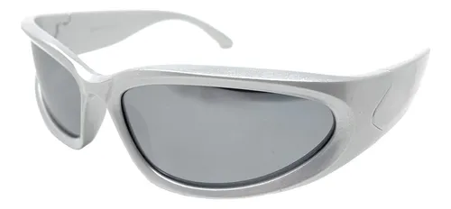 comprar Gafas Plateadas Lente Espejo Azul Negro Moda