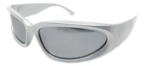 Comprar Gafas Plateadas Lente Espejo Azul Negro Moda
