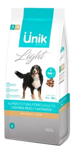 Unik Perro Adulto Med/grande Control De Peso/castrados 15kg