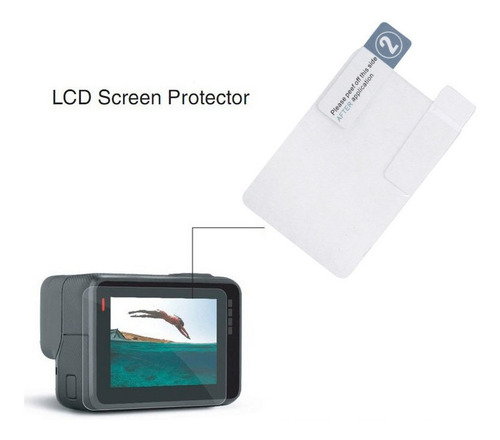 Pelicula Plastico Lente E Tela Lcd - Gopro Hero5 Hero6 Hero7