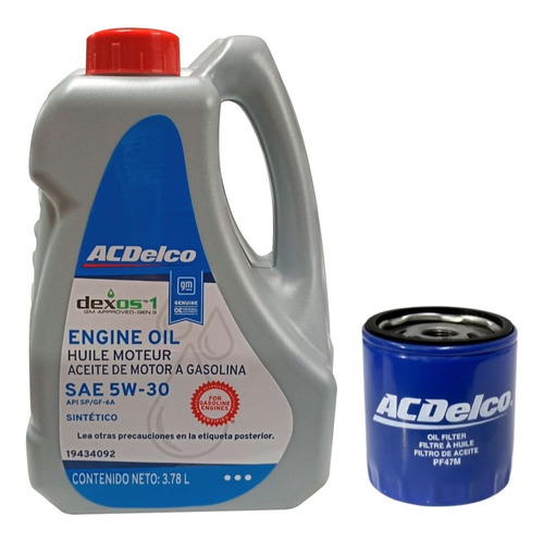 Kit Cambio Aceite 5w30 Sintetico Aveo 1.6 2007 - 2018