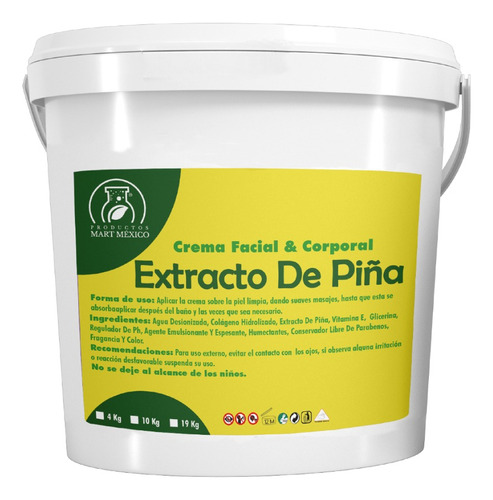  Crema Corporal & Facial De Piña 4 Kilos