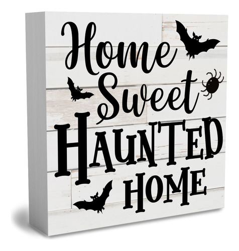 Rustic Home Sweet Haunted Home - Letrero De Madera De Hallow