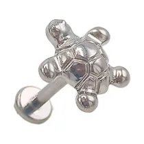 Comprar Piercing Labret Astm F136 G23 Acero Titanio Tortuga Tragus Color Plateado