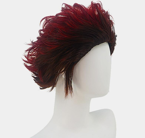 Imagen 3 de 5 de Peluca De Disfraz De Anime Para Cosplay De Tanjirou Zenitsu