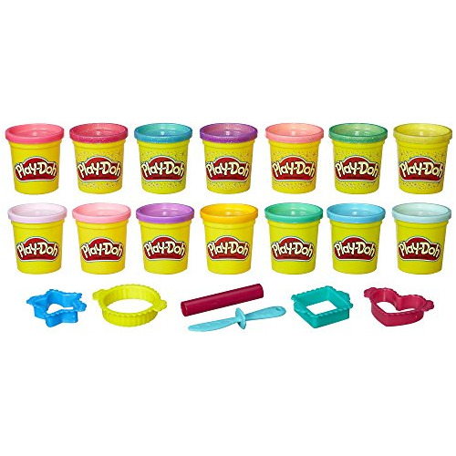 Playdoh Sparkle Y Bright 14 Pack De Latas, Compuesto De Mode