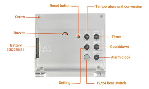 Alarma Digital Lcd Plegable Con Fecha Y Temperatura De Escri