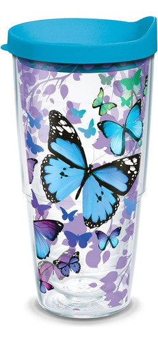 Vaso De Mariposa Azul Sin Fin De Plástico Aislado Envo...