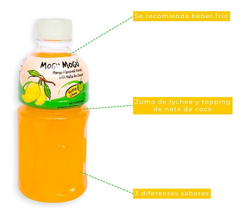 Imagen 4 de 6 de Caja Con 24pzs De Mogu Mogu De Mango Con Nata De Coco 320ml