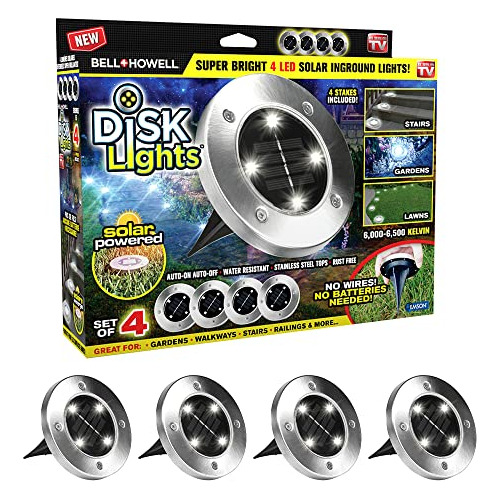 Disk Lights Luces Solares Suelo - Inalámbrico Auto On/...