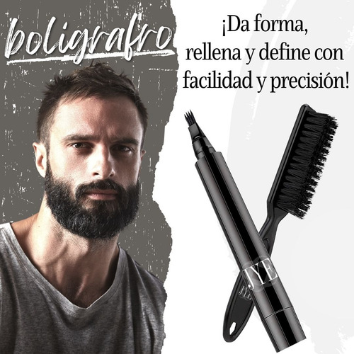 Kit Boligrafo Cepillo Negrojye Bamboo Original Cabello Barba Color Negro JYE