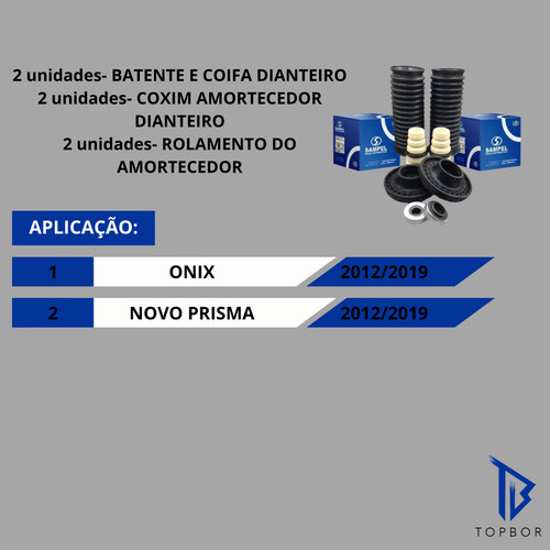 Kit Amortecedor Coxim Sampel Rolamento Batente Onix Prisma