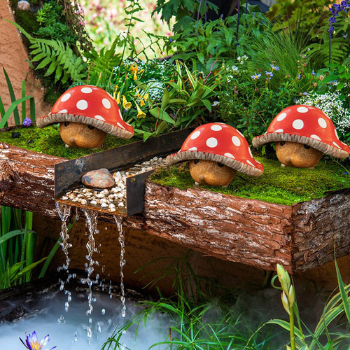 Adorno Para Jardín De Hongos Con Forma De Erizo, Setas De Ja