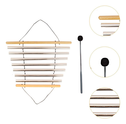 Meditação Flow Chime Com Martelo, Instrumentos 7 Tons