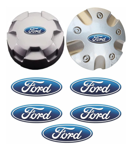 Kit Adesivo Emblema Resinado Roda Ford 1,4x3,4 Cm 5und Cl22