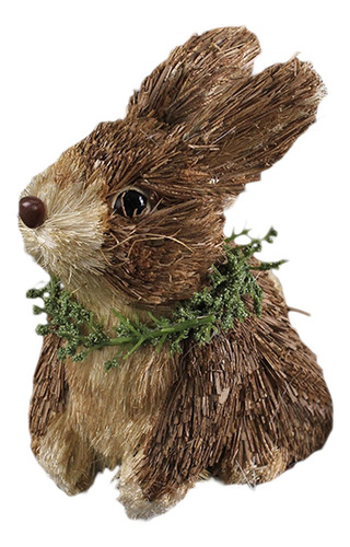 Estatua De Conejo De Paja, Figura Creativa De De Pascua Para