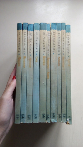 Coleção Livros Os Pensadores - Nova Cultural - 10 Volumes - 1991 Capa Mole Branca E Azul - Pl04 (Usado)