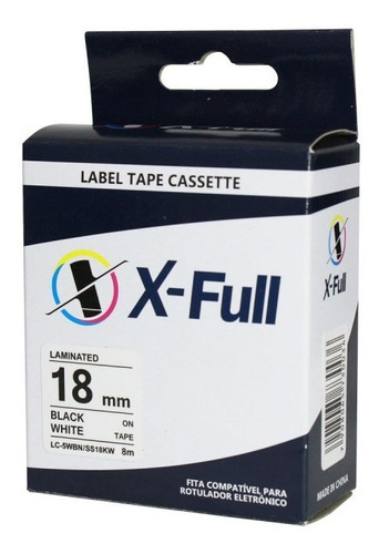 Imagem 4 de 9 de Fita Lc-5wbn Para Rotulador Lw-400 Lw-500 Lw-700 18mm Xfull