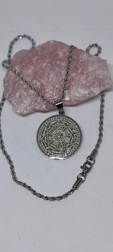 Medalla Sello 7 Arcangeles Acero Quirúrgico Con Cadena