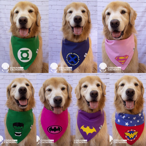 Bandana Para Cachorro Super Heróis *escolha Seu Modelo*