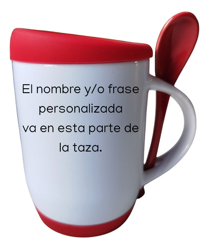 Taza Con Cuchara Y Tapa De Silicón Juan Carlos Bodoque 31min Rojo Juan Carlos Bodoque 1