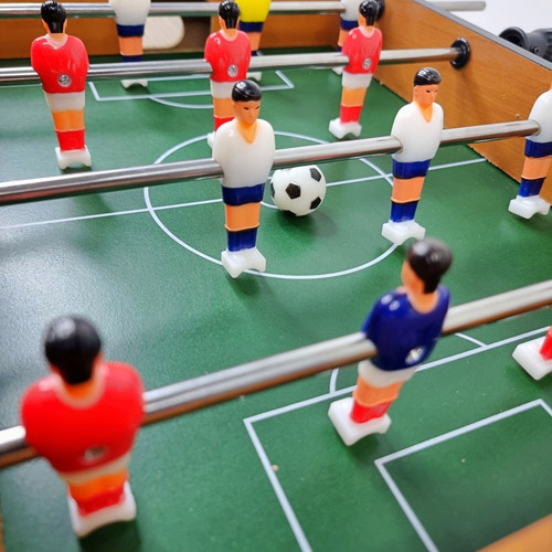 Mesa Pebolim Mini Futebol De Mesa 12 Jogadores Bolas Placar