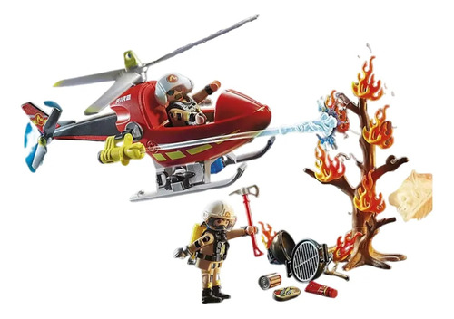 Playmobil City Action Helicoptero De Bomberos 57pcs 4-10 