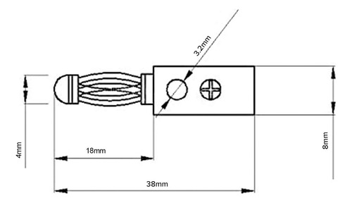 Kit 20 Conector Banana Macho De 4 Mm Para Laboratorio