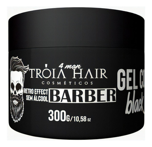 Gel capilar Tróia Hair 4 man black kit 6 unidades de 300g