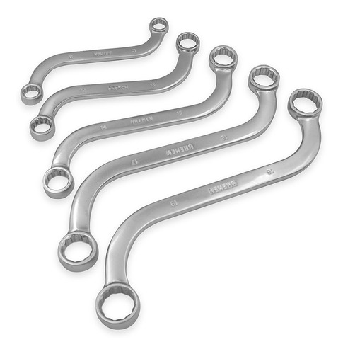 Set Llaves Estriadas Curvas Tipo S Bremen 5pz 10 A 19mm 7779