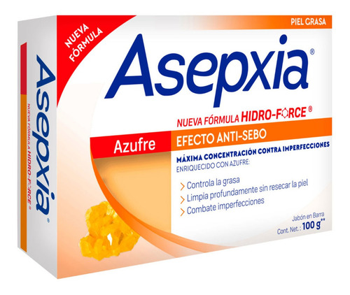 Jabón En Barra Asepxia Azufre 100g Genomma Lab