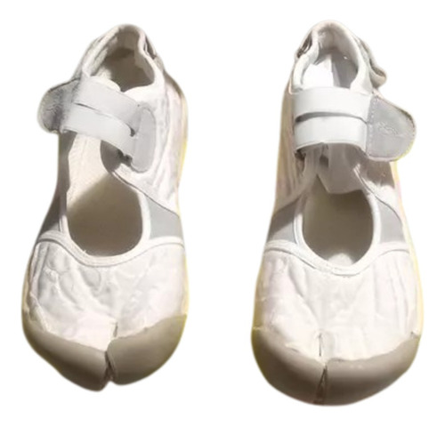 Zapatos De Tela Labrada Blanca  Mujer