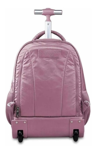 Mochila Escolar Rebecca Bonbon Crinkle Tam G Rosa Claro Clio