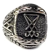 Comprar Anillo Sigilo Lucifer Baphomet Acero Inoxidable Satanás