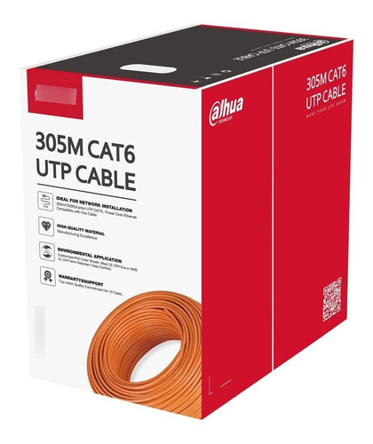 Bobina De Cable Utp Dahua Cat6 305m Aleación Cca Interior 