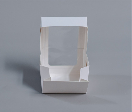 Imagen 3 de 4 de Caja 1 Pieza Baja Visor 10x10x7cm (x50u) Torta Mini Pvc 198
