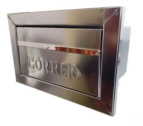 Caixa Correio Galvinox Com Moldura Frente Inox 17x30x15cm