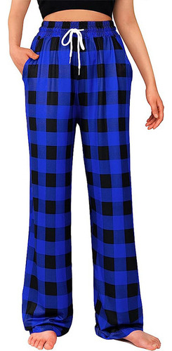 2025 Pantalones De Pijama Elásticos A Cuadros Con Cordones