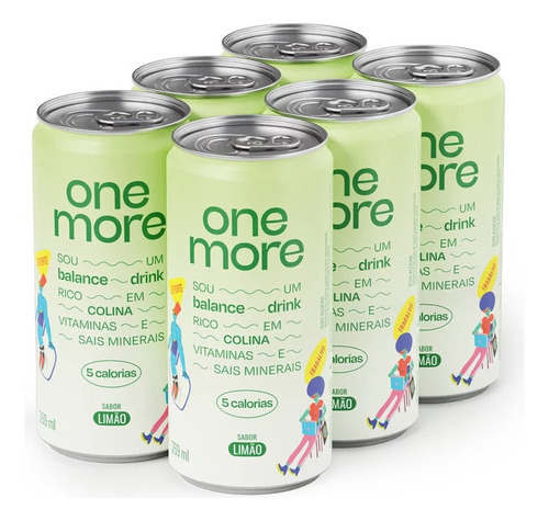 6 Bebida Funcional One More Balance Drink Limão Lata 269ml