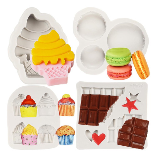 Fckemlds Moldes De Fondant De Fondant Molde De Silicona De 4