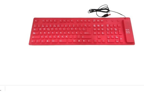 Teclado Alambrico Usb Flexible Enrollable Plug&play Vs Agua Color del teclado Rojo Idioma Español
