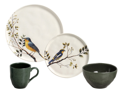 APARELHO DE JANTAR 16 PEÇAS BIRDY E ARAUCO PORTO BRASIL