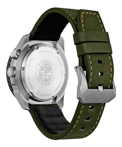 Imagen 2 de 5 de Citizen Nighthawk Green Leather Bj7138-04e ........ Dcmstore