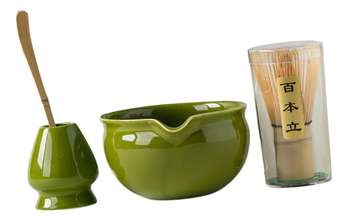 4pcs Set Matcha, Cuchara Japonesa De , Regalo Verde Profundo