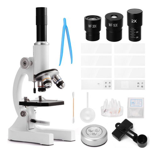 64x-2400x Microscopio Óptico Monocular Escuela Primaria