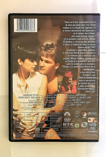 Ghost La Sombra Del Amor 1990 Patrick Swayze Pelicula Dvd (Usado)