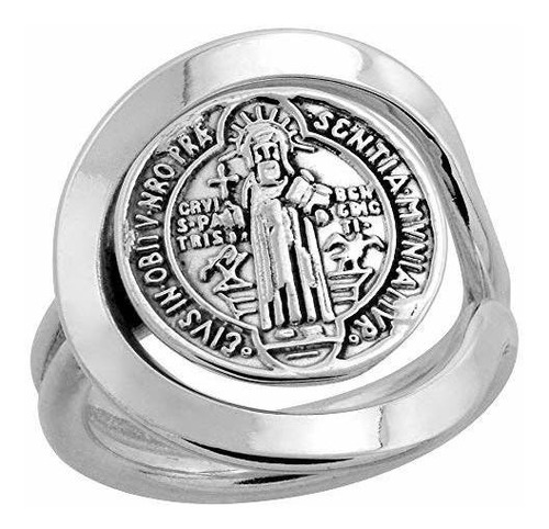 Anillos Bisutería - Anillo De Plata Esterlina De San Benito 