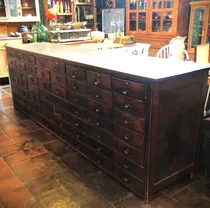 Comprar Antigua Cajonera Mostrador De Antigua Librería Con 50 Caj