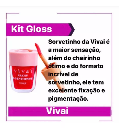 Gloss Labial Sorvetinho Vivai Morango