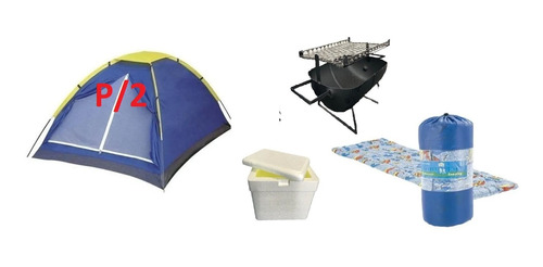 Kit Camping Barraca+ Churrasqueira + Isopor+ 2 Colchonetes